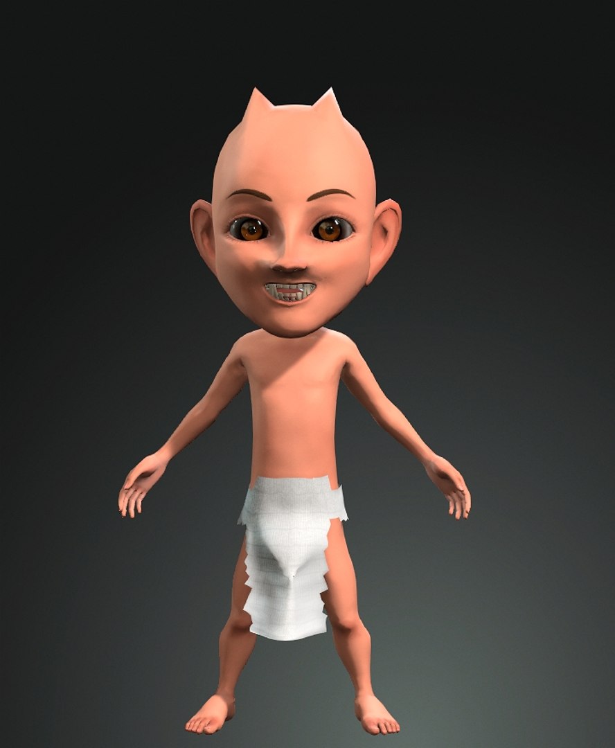 Cute Devil Cartoon 3D Model - TurboSquid 1808429