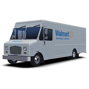 3D model walmart delivery step van