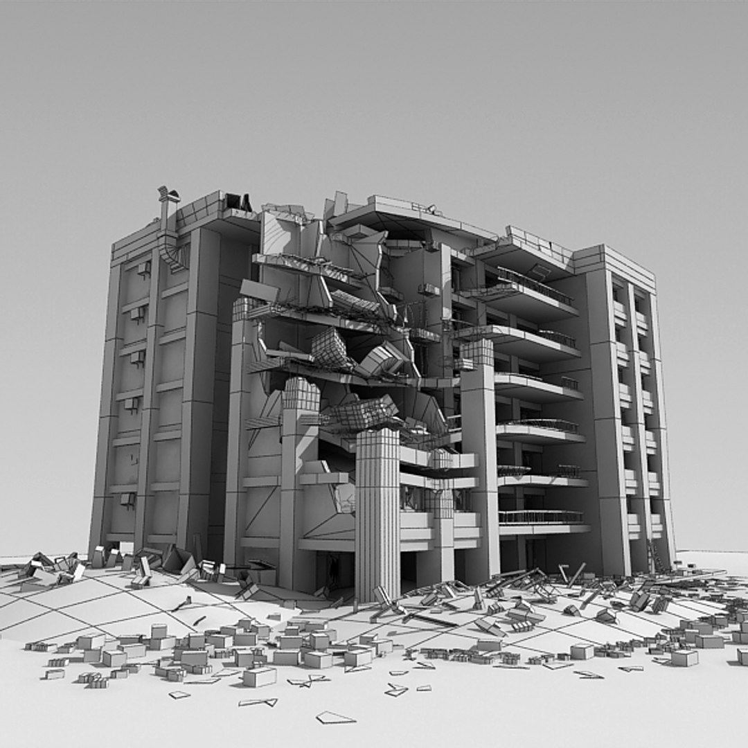 3d Model Destroyed Building