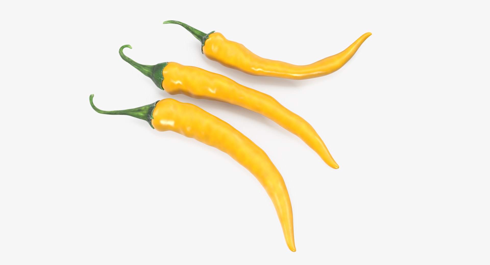 Chili Peppers Set Yellow 3D Model 3D model preview