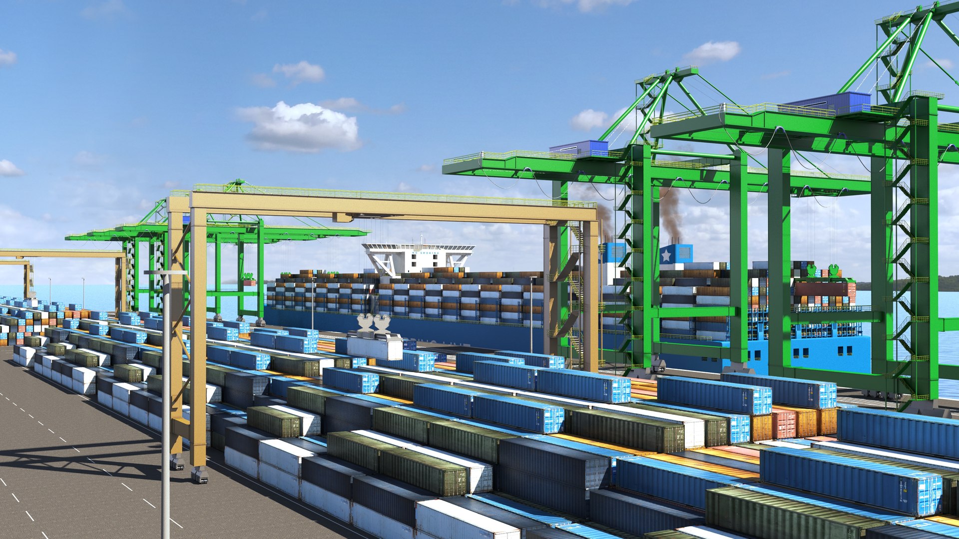 3D Container Terminal - TurboSquid 1587474