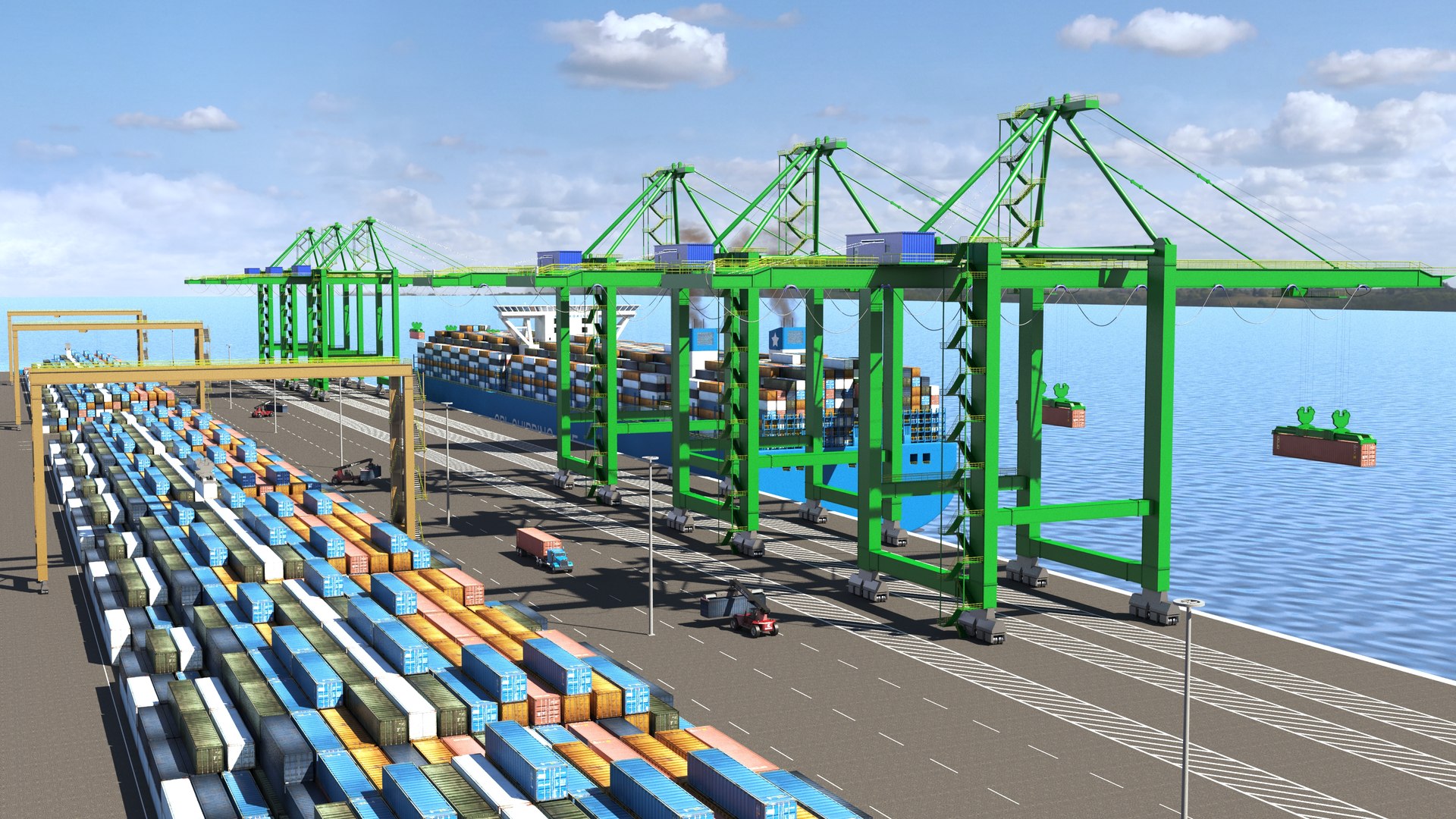 3D Container Terminal - TurboSquid 1587474