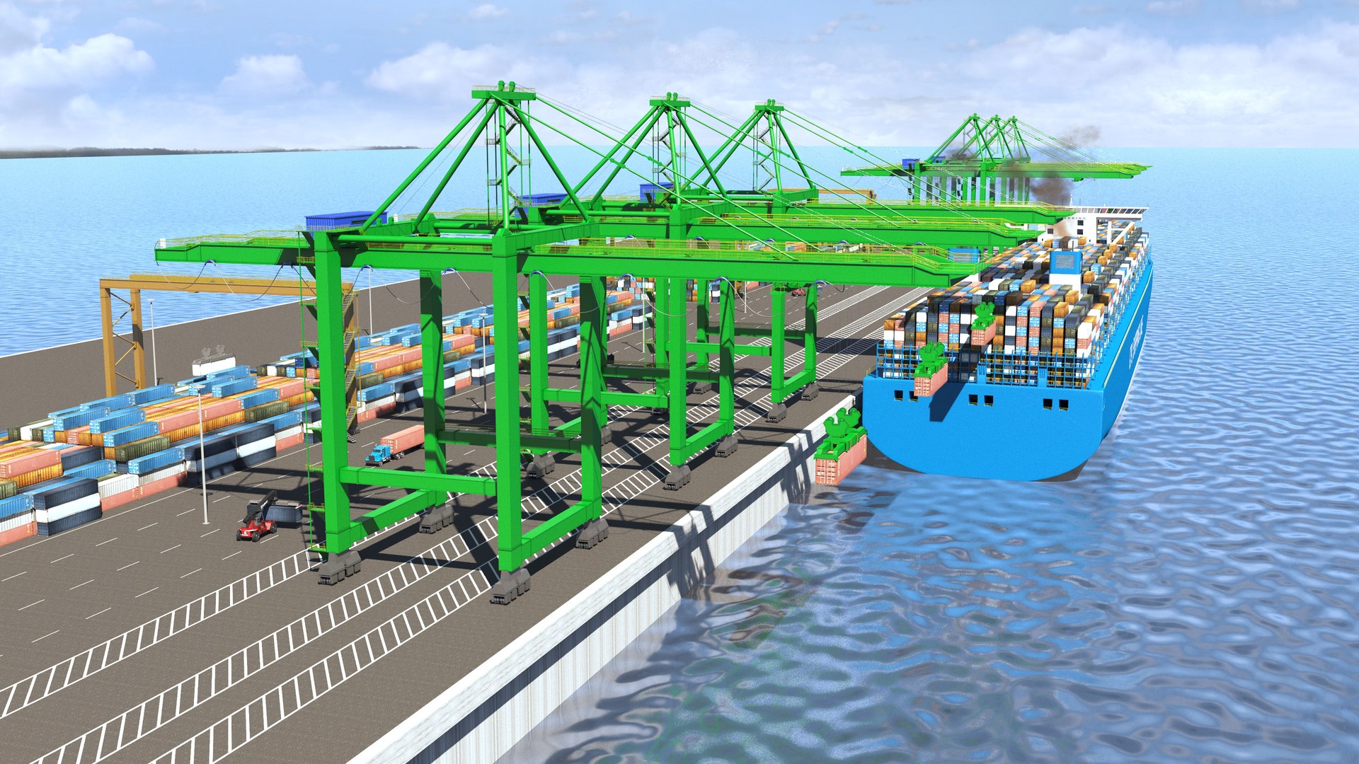 3D Container Terminal - TurboSquid 1587474