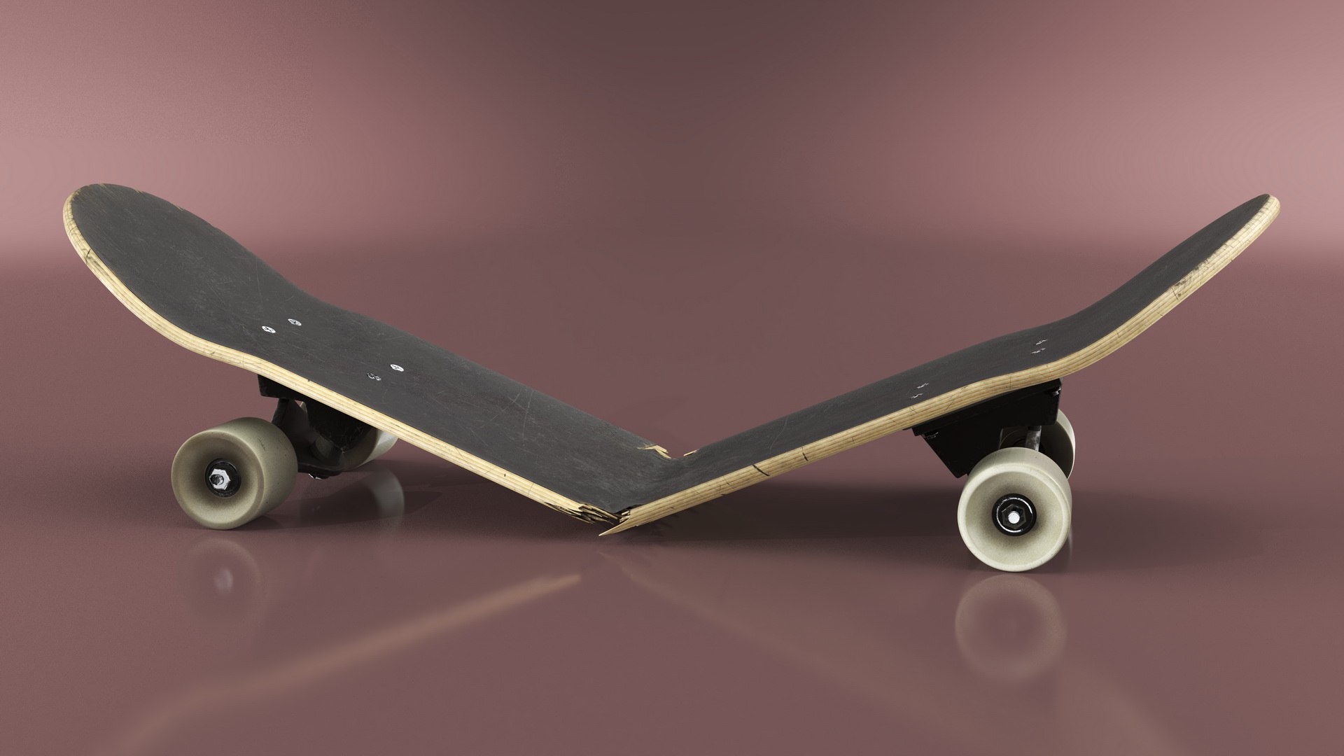 3D Skateboard Broken In Two - TurboSquid 2343151