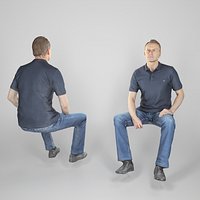 Man in casual style sitting 236