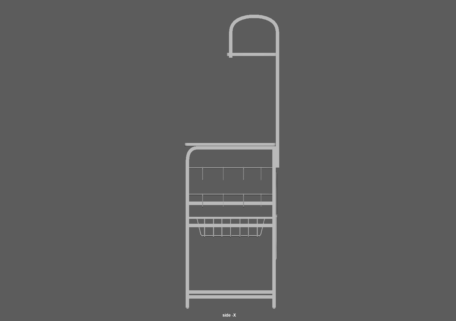 Steel Kitchen Rack 3D Model - TurboSquid 2208634