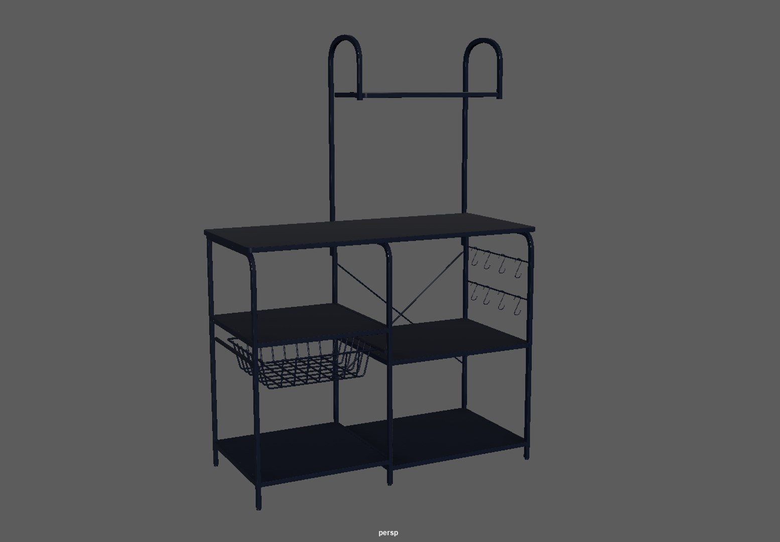 Steel Kitchen Rack 3D Model - TurboSquid 2208634