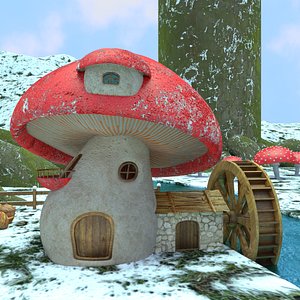 3D mushroom house