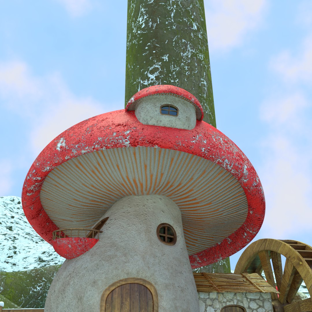 3D Mushroom House - TurboSquid 1234139
