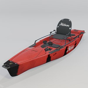 Kayak for fishing Hobie Mirage Pro Angler 14 with 360 Camo Red 3D model