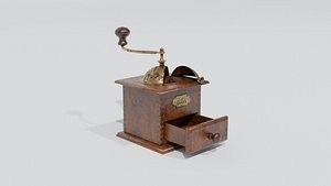 3D model Rigged vintage coffe grinder