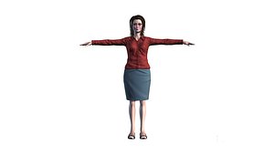 3D Woman with red shirt