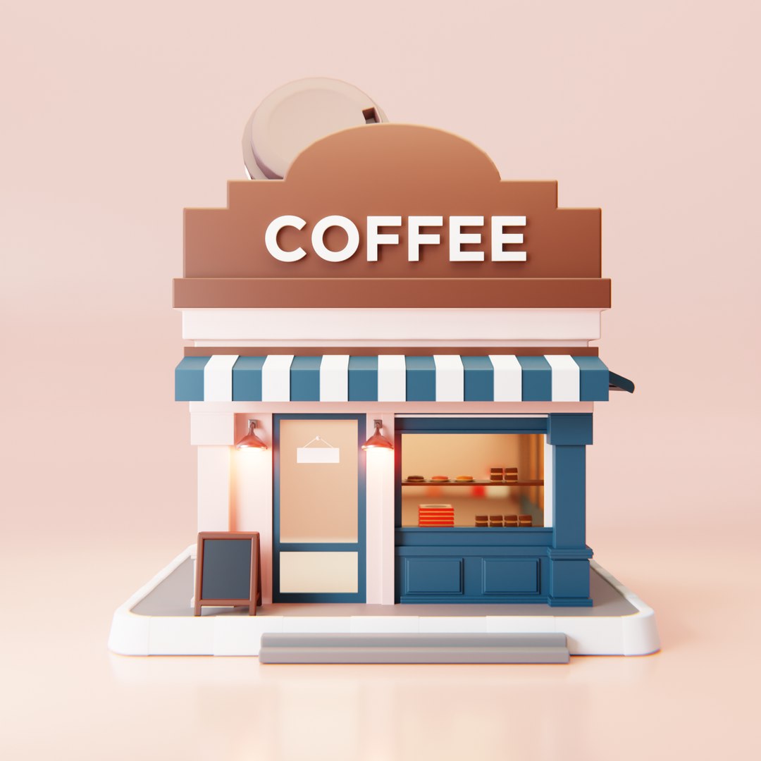 SImple Low Poly Coffee Shop 3D model https://p.turbosquid.com/ts-thumb/s4/tyJ1hg/oB/3/png/1657120802/1920x1080/fit_q87/b3d6ed59ba42c8af8d882a2559eda7f4ace5d2d8/3.jpg