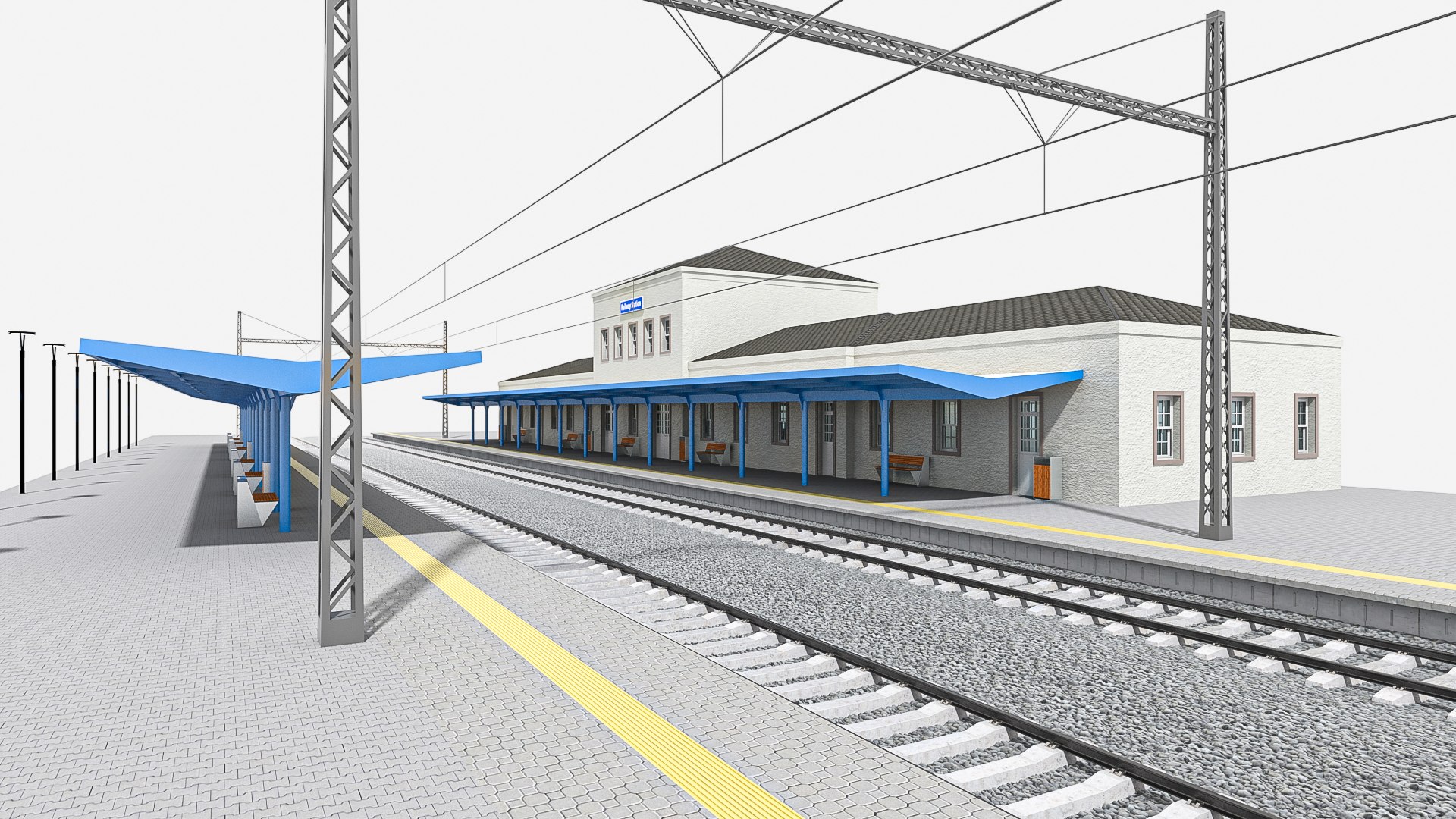 3D Railway station - TurboSquid 1954082