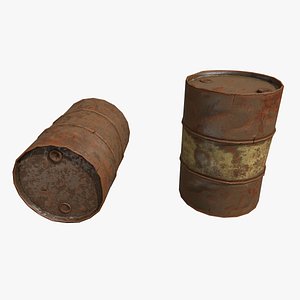 old rusted barrels model