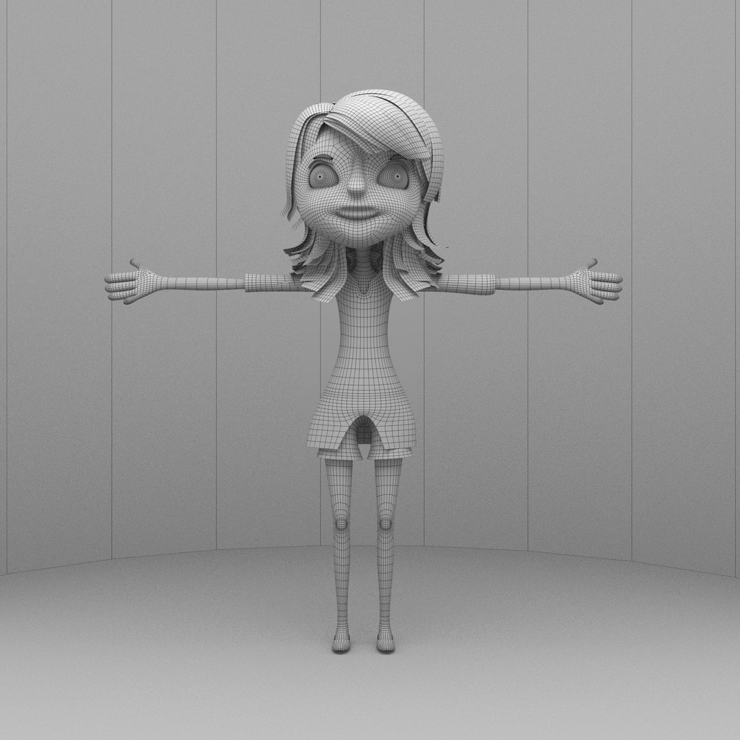 3d Girl Cartoon Turbosquid 1451060 