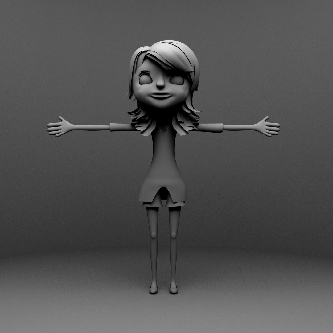 3d Girl Cartoon Turbosquid 1451060 2963