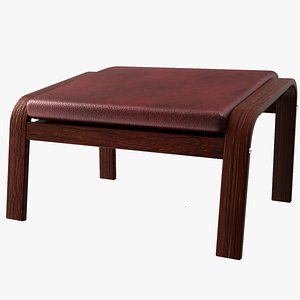 modelled ikea poang footstool 3D