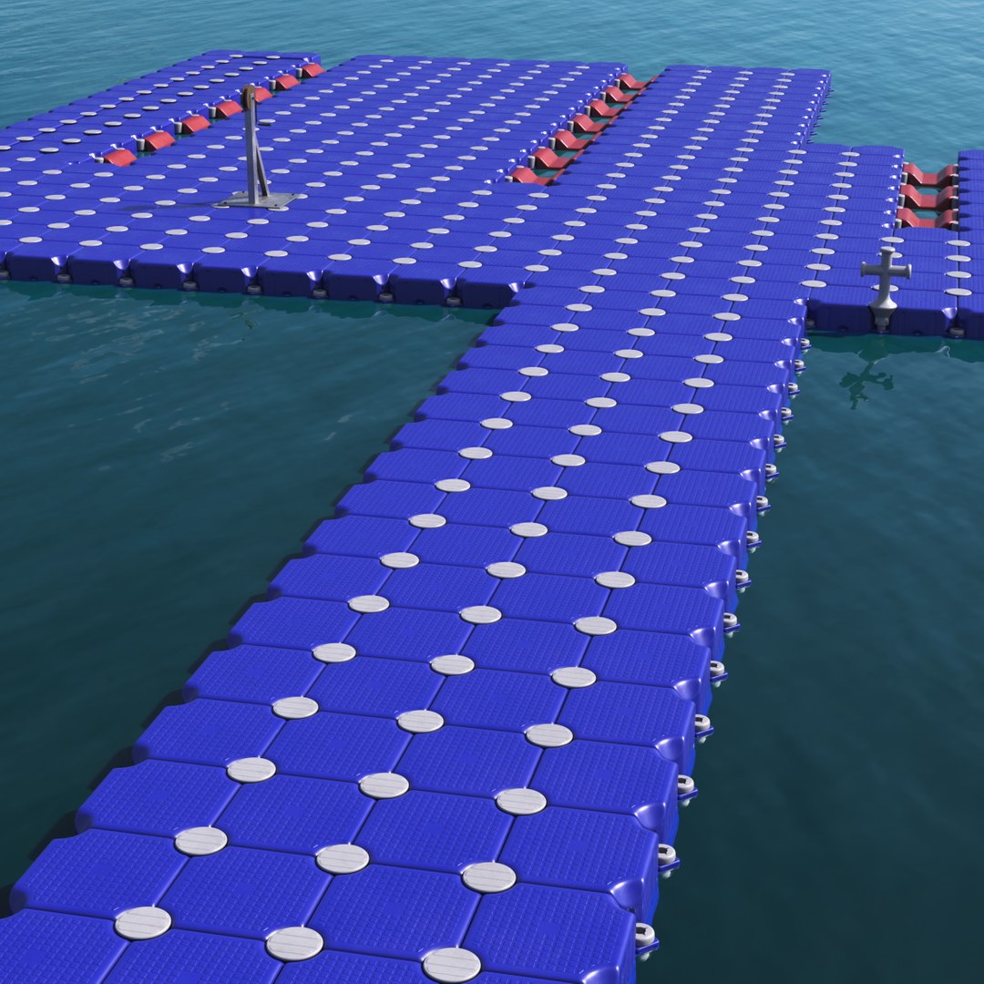 Walking Dock Floating Pontoon 3D model preview