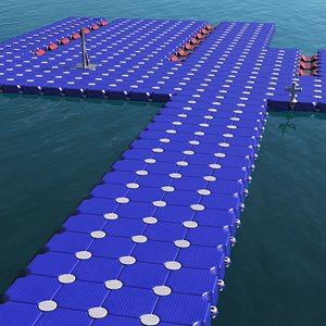 3D Walking Dock Floating Pontoon model
