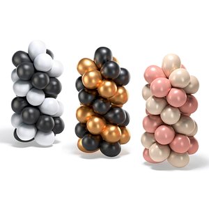 Balloon Arch Set - spiral gold silver round balls column