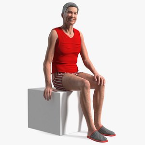 Chinese Elderly Old Man Underwear