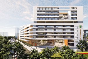 Modern minimalist technology school hospital building model