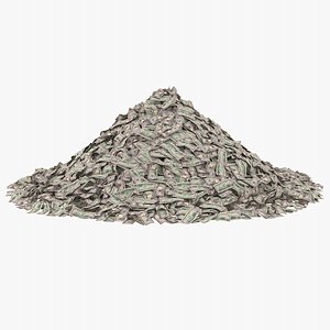 50 dollar bill pile 3D model
