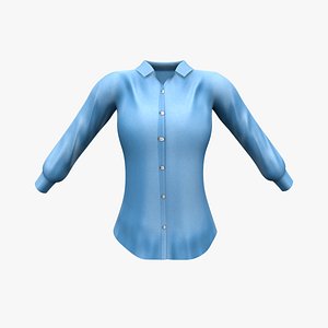 3D model Ladies Over Pants Classic Shirt