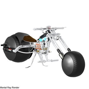 futuristic chopper motorcycle 3d model