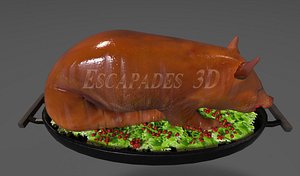 roasted boar - pig obj