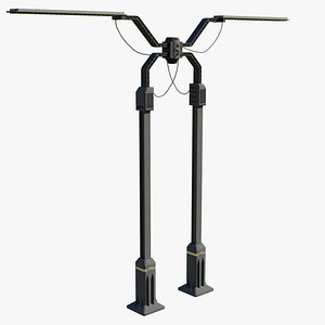Cyberpunk Street Lamp Double