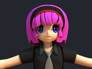 anime girl 3d max