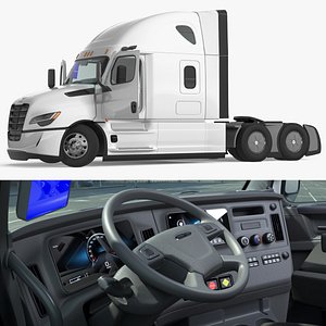 3D Cascadia 2025 Freightliner Highway Semi Truck Rigged for Cinema 4D