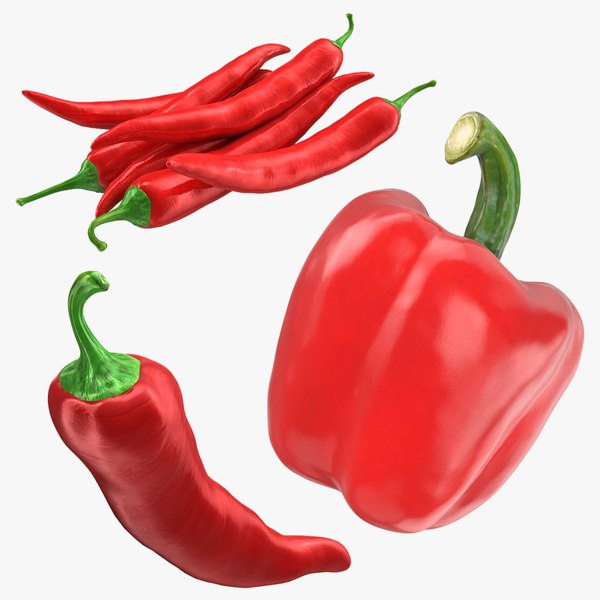 3D Red Pepper Collection 3 model