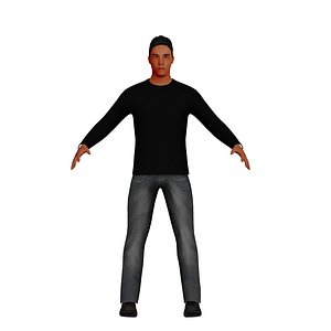 3D latino man rigged model