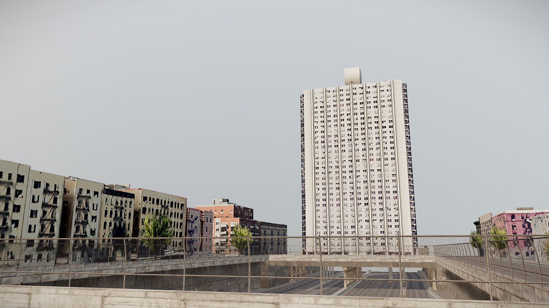 New York Highway With Low Poly City Interstate 3D - TurboSquid 2302897