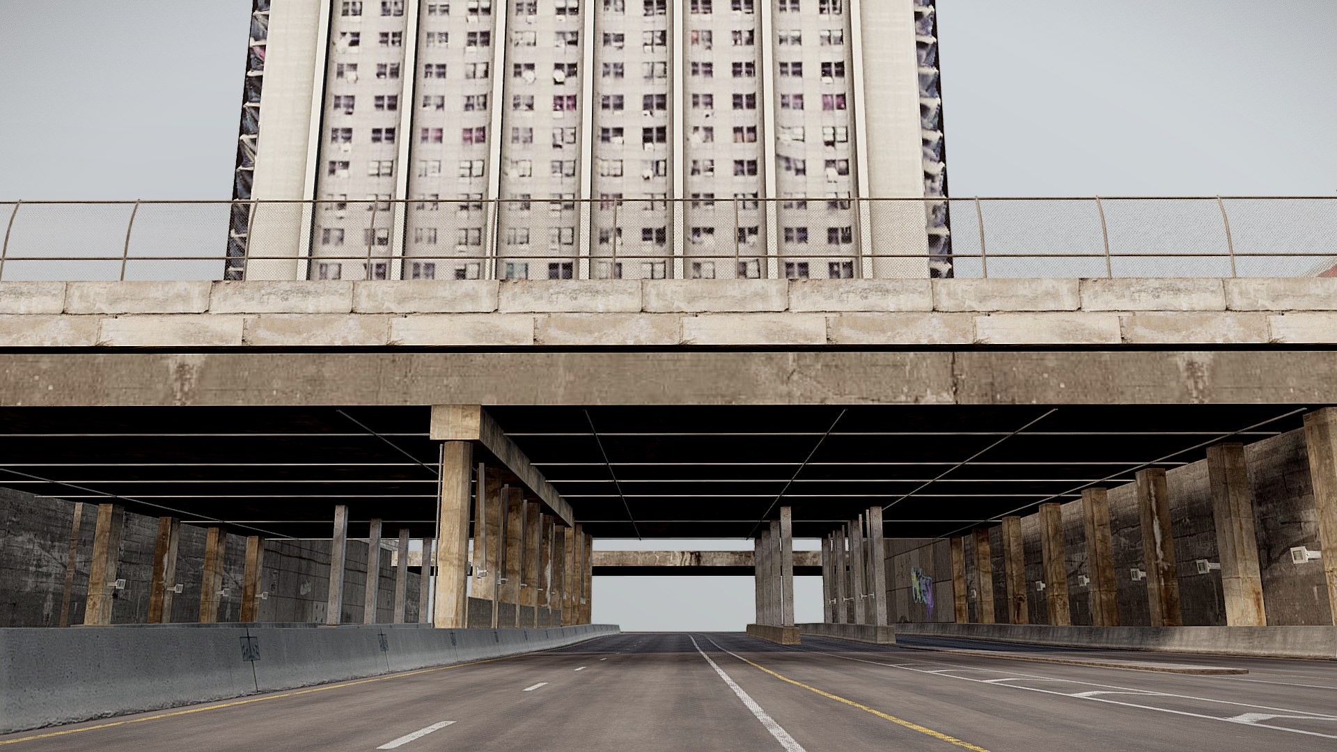 New York Highway With Low Poly City Interstate 3D - TurboSquid 2302897