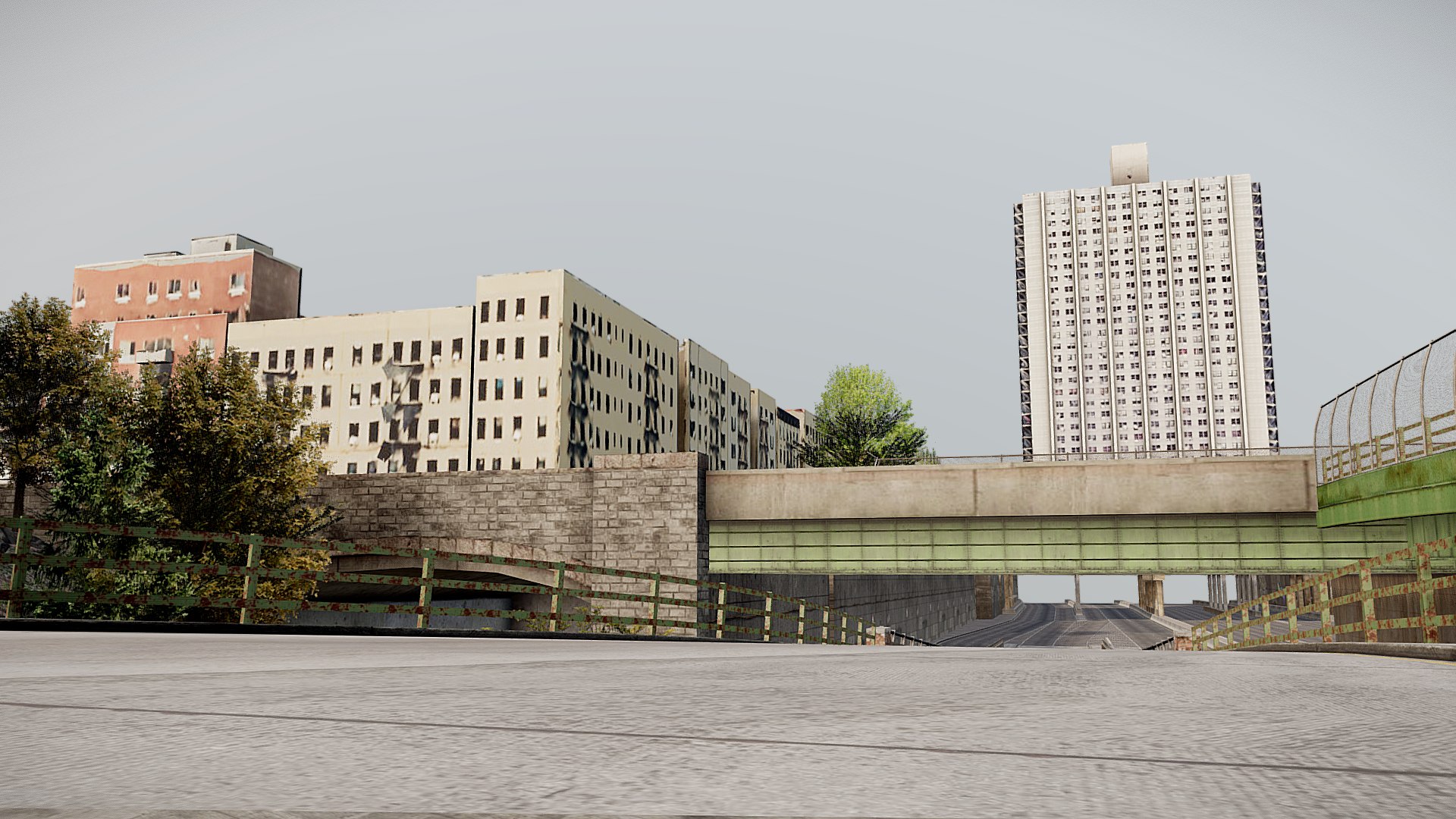 New York Highway With Low Poly City Interstate 3D - TurboSquid 2302897