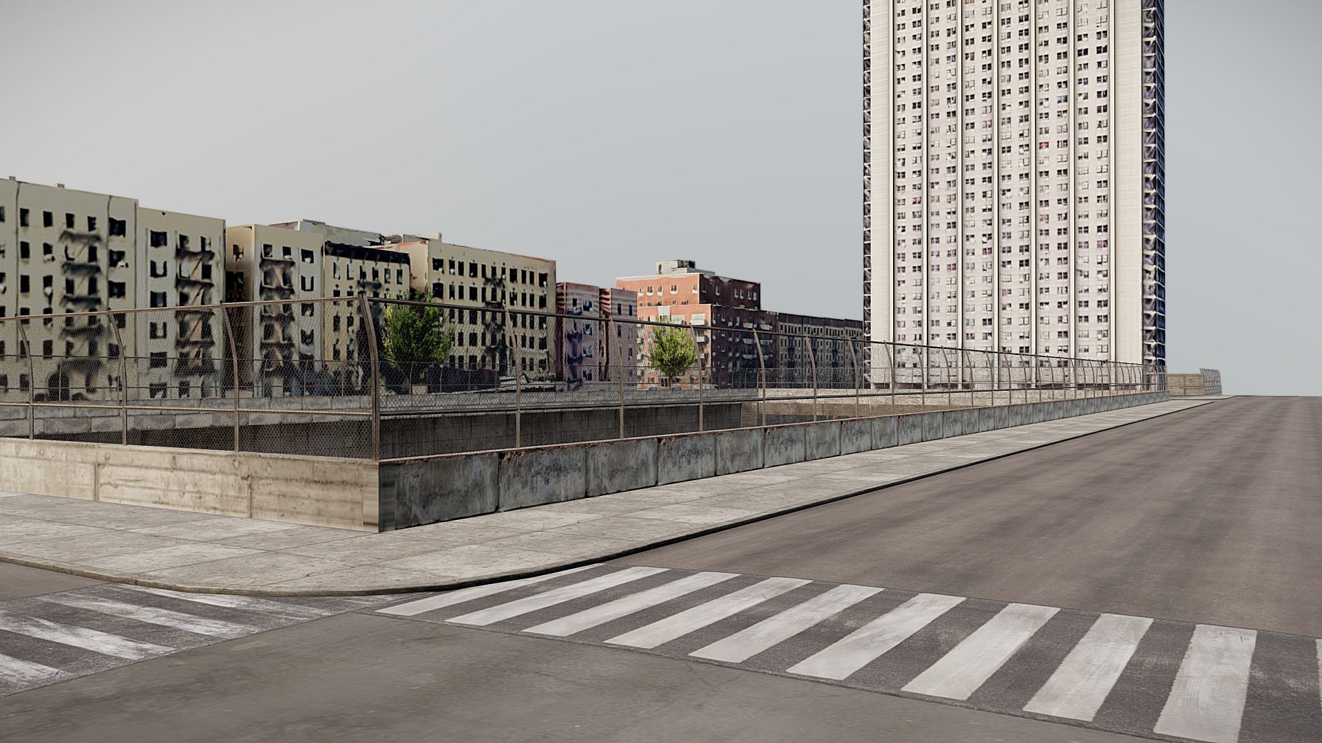 New York Highway With Low Poly City Interstate 3D - TurboSquid 2302897