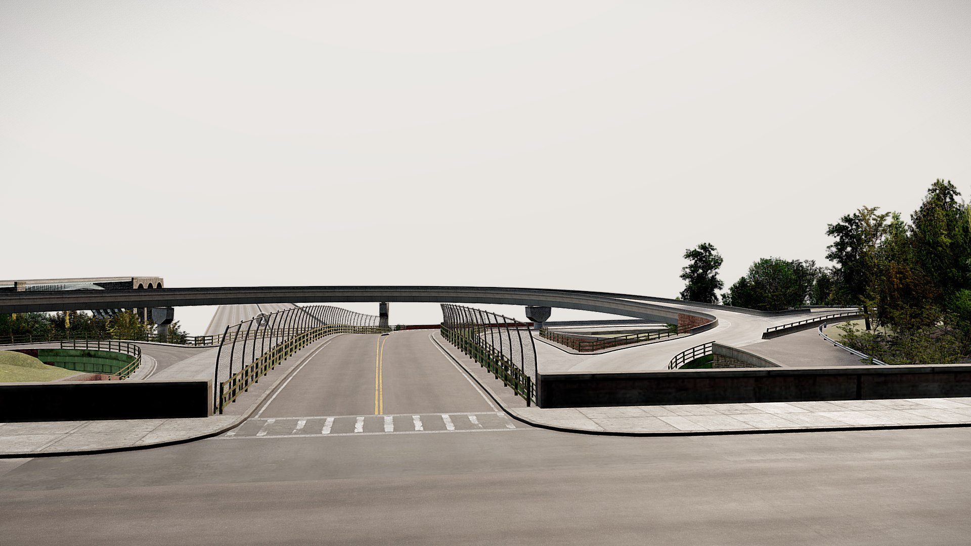 New York Highway With Low Poly City Interstate 3D - TurboSquid 2302897