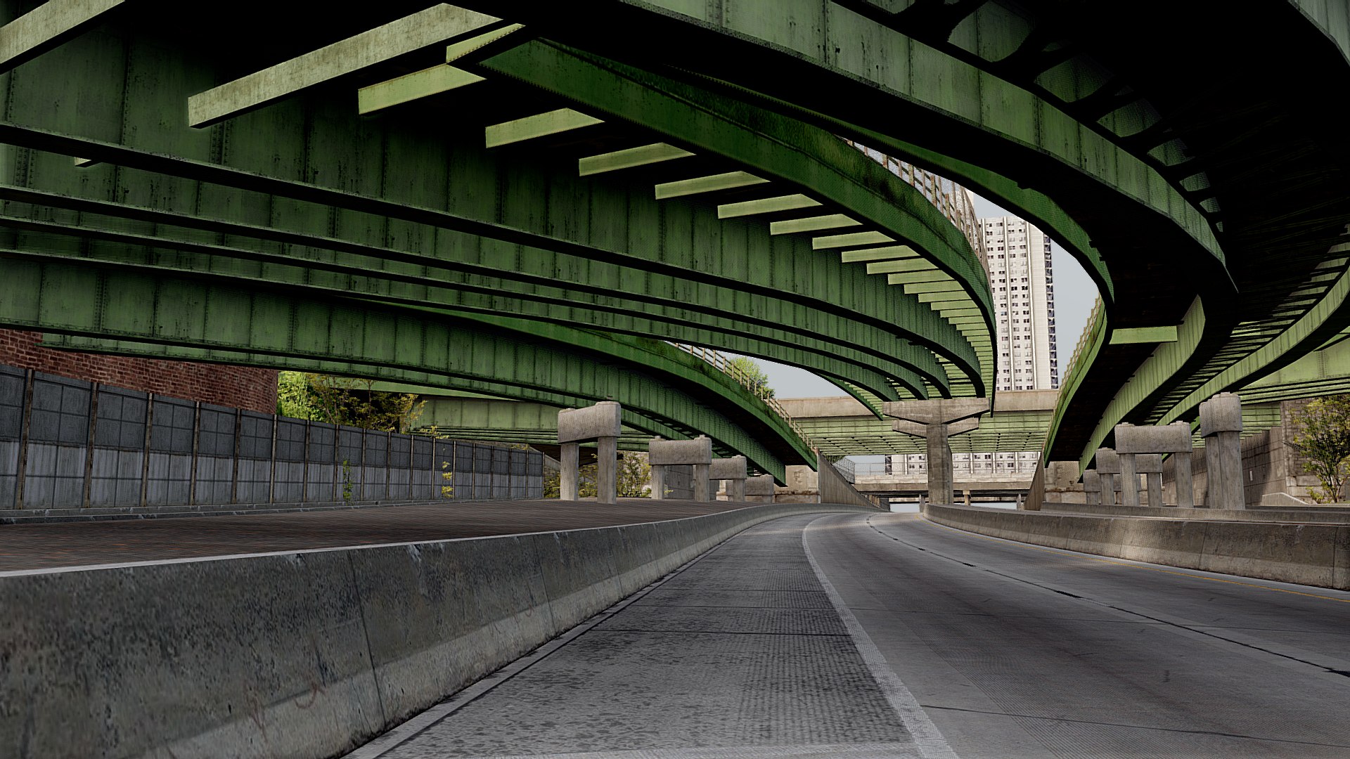 New York Highway With Low Poly City Interstate 3D - TurboSquid 2302897