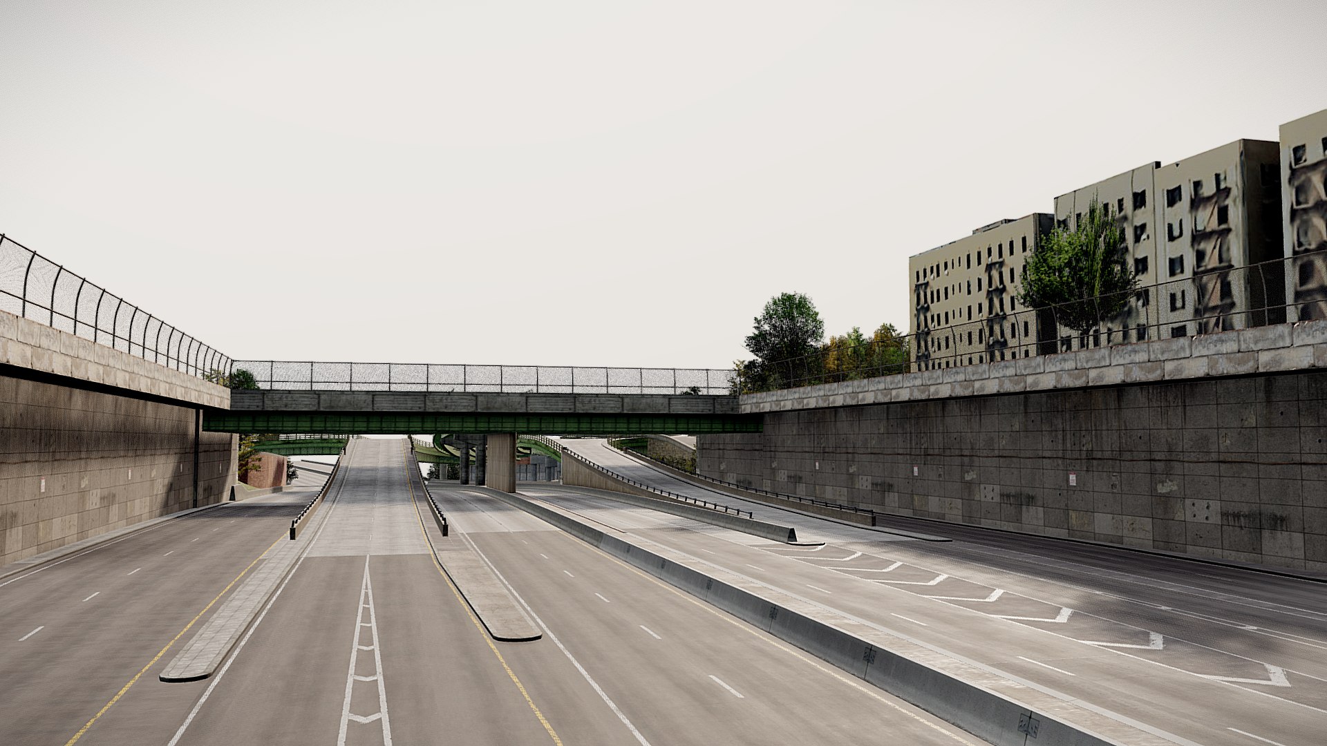 New York Highway With Low Poly City Interstate 3D - TurboSquid 2302897