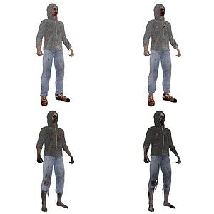 3ds max rigged zombie casuals