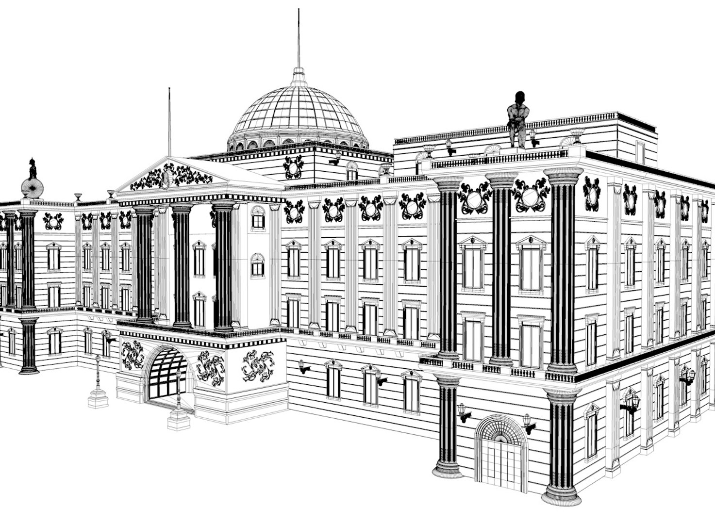 European Palace Building 3d Model