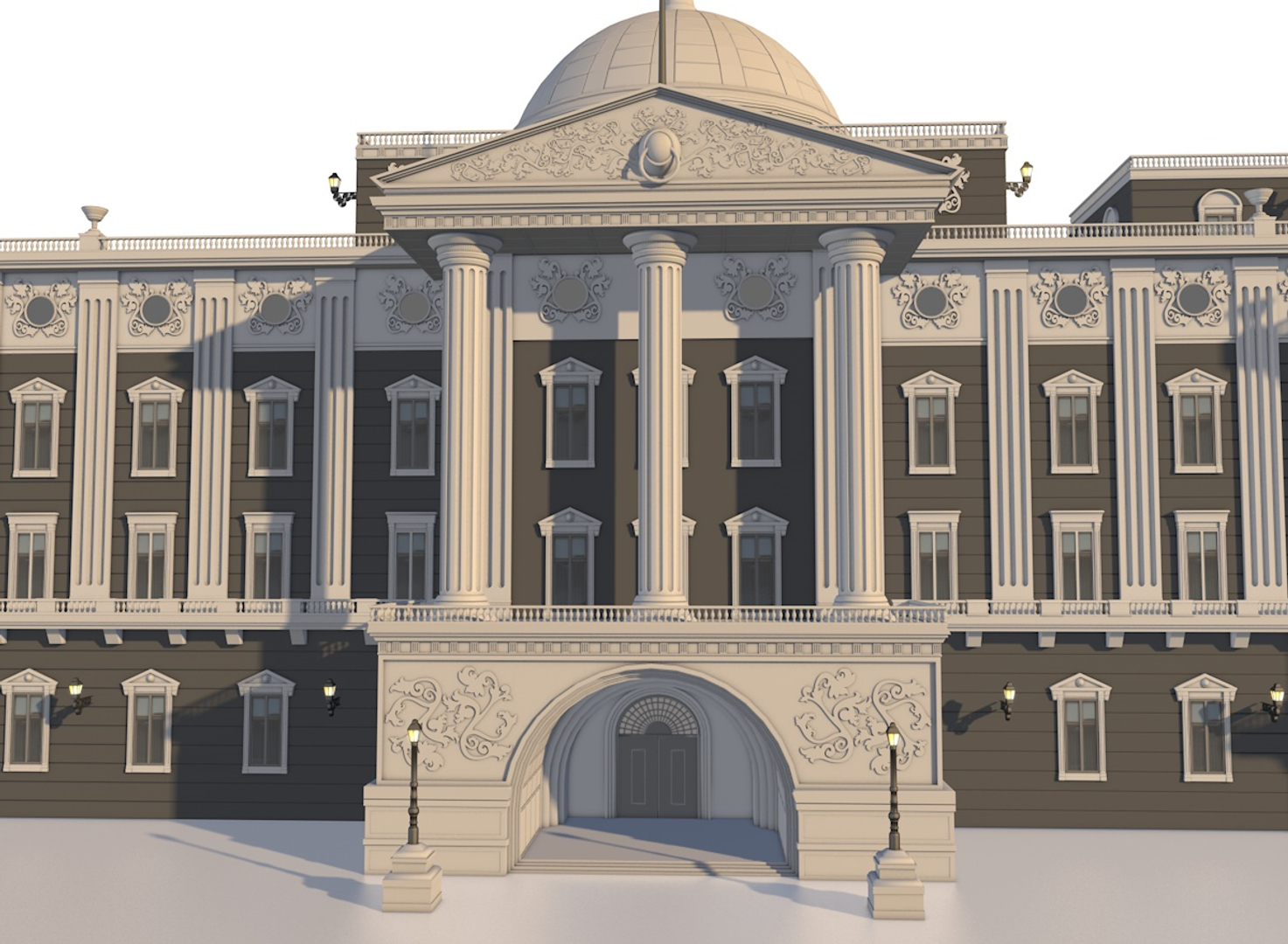 European Palace Building 3d Model