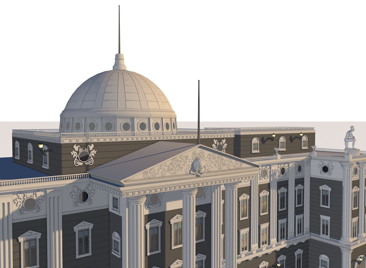 European Palace Building 3d Model