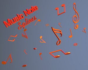 free c4d model music notes