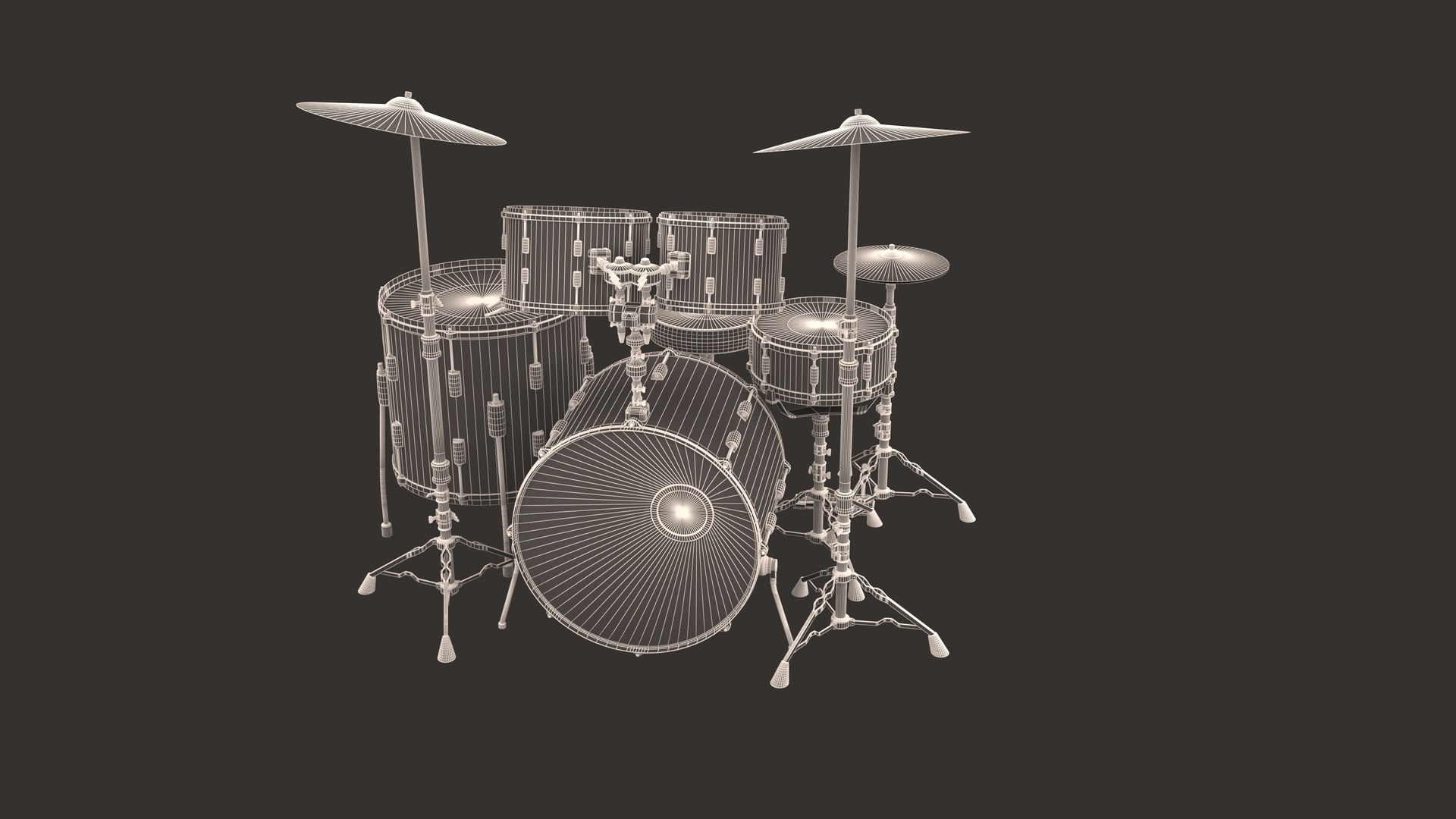 Drum Set Black Clour 3D model - TurboSquid 1855172