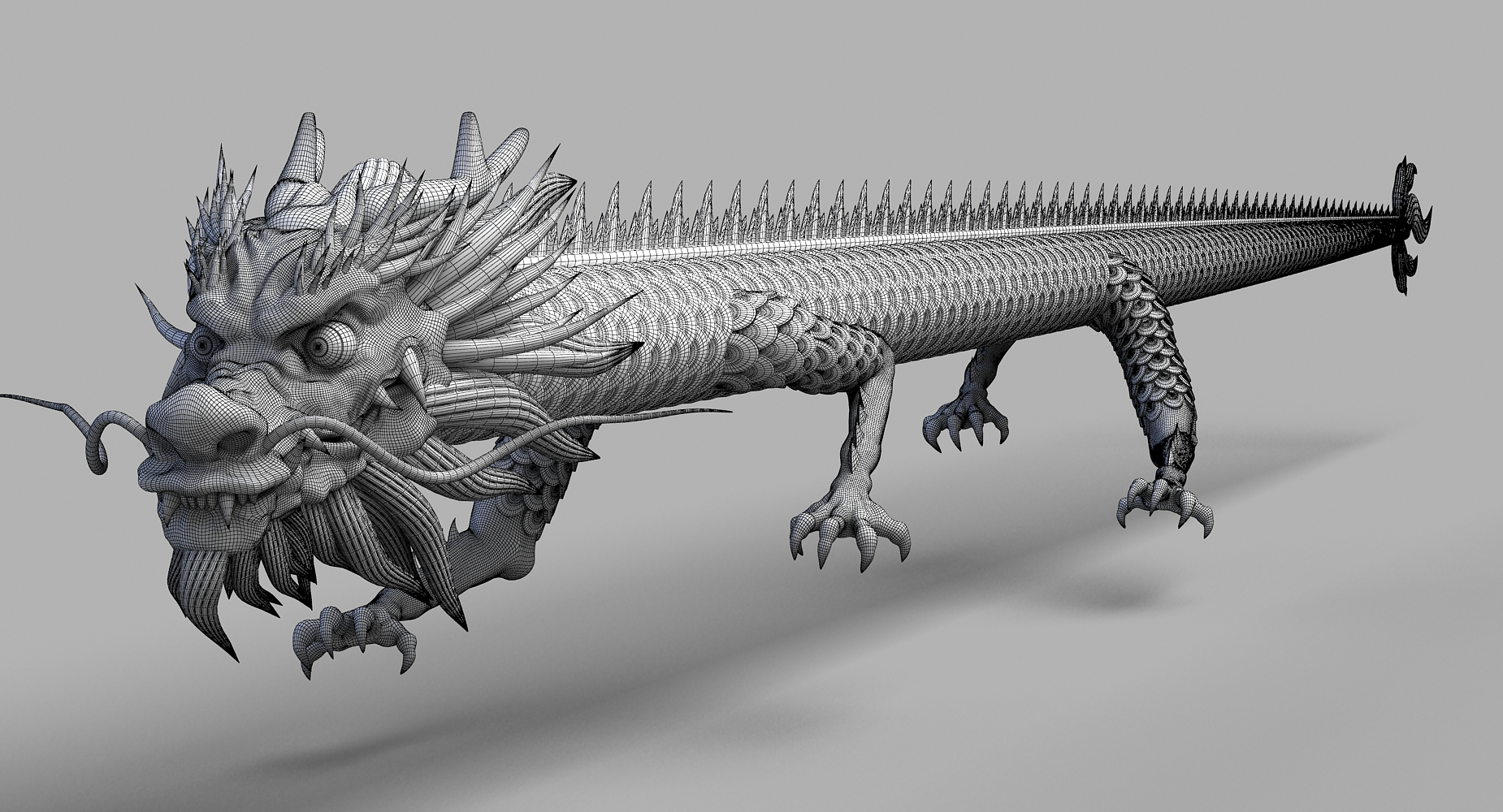 Ancient Dragon Chinese 3d Model Turbosquid 1174453